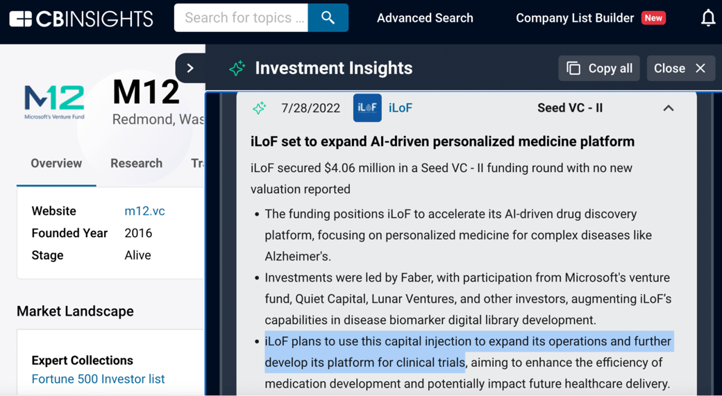 M12 investment insights