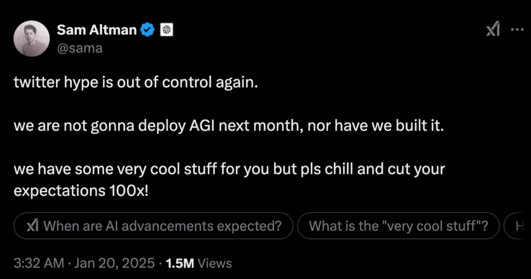 sam altman AGI tweet